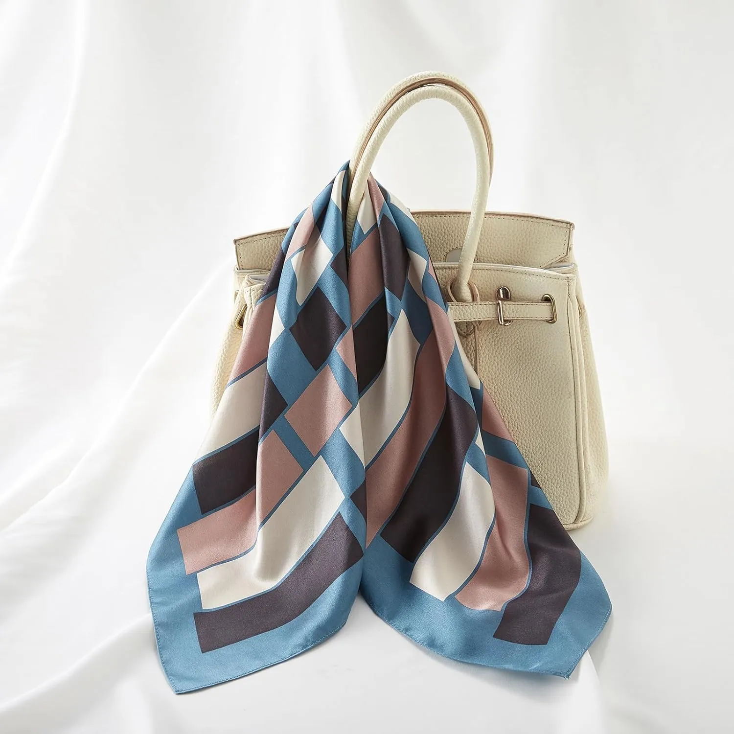 100% Mulberry Silk Square Scarf 27''x27'' Neck Scarf Hair Scarf Headscarf Bandanas for Women