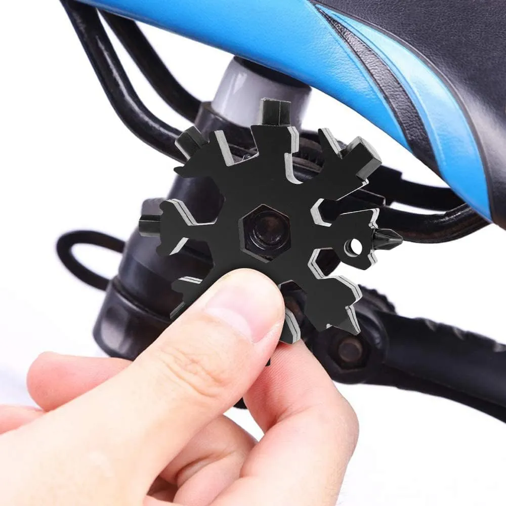 18-in-1 Snowflake Multi Tool, Stainless Steel Snowflake Bottle Opener/Flat Phillips Screwdriver Kit/Wrench, Durable and Portable to Take, Great Christmas Fathers Day Gift(Standard, 2 Pack)