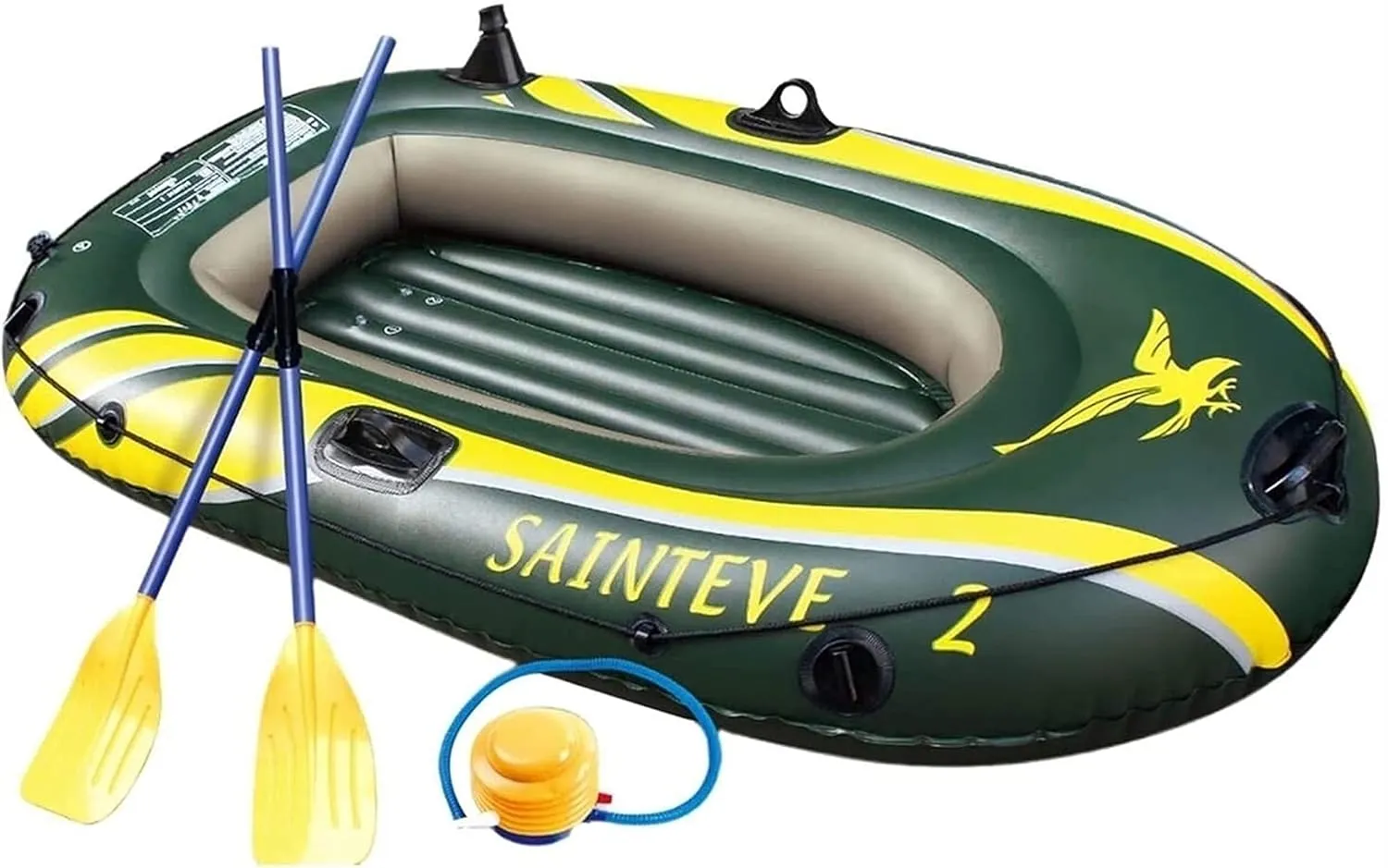 2 Person Inflatable Boat - Thicken Raft Kayak Assault Rubber Boats,Wear-Resisting Hovercraft Dinghies for Fishing,Entertainment 10 Kayak Water Sports