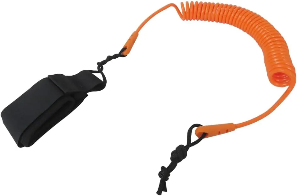 2025 New 10FT Powerful Coiled SUP Leash with 5mm Urethane Cord, Surfboard Leash Sup Leg Rope Strap Stand Up Paddleboard Leash - Orange
