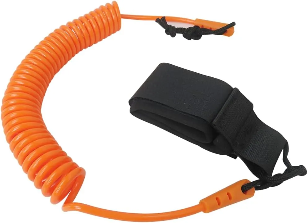 2025 New 10FT Powerful Coiled SUP Leash with 5mm Urethane Cord, Surfboard Leash Sup Leg Rope Strap Stand Up Paddleboard Leash - Orange