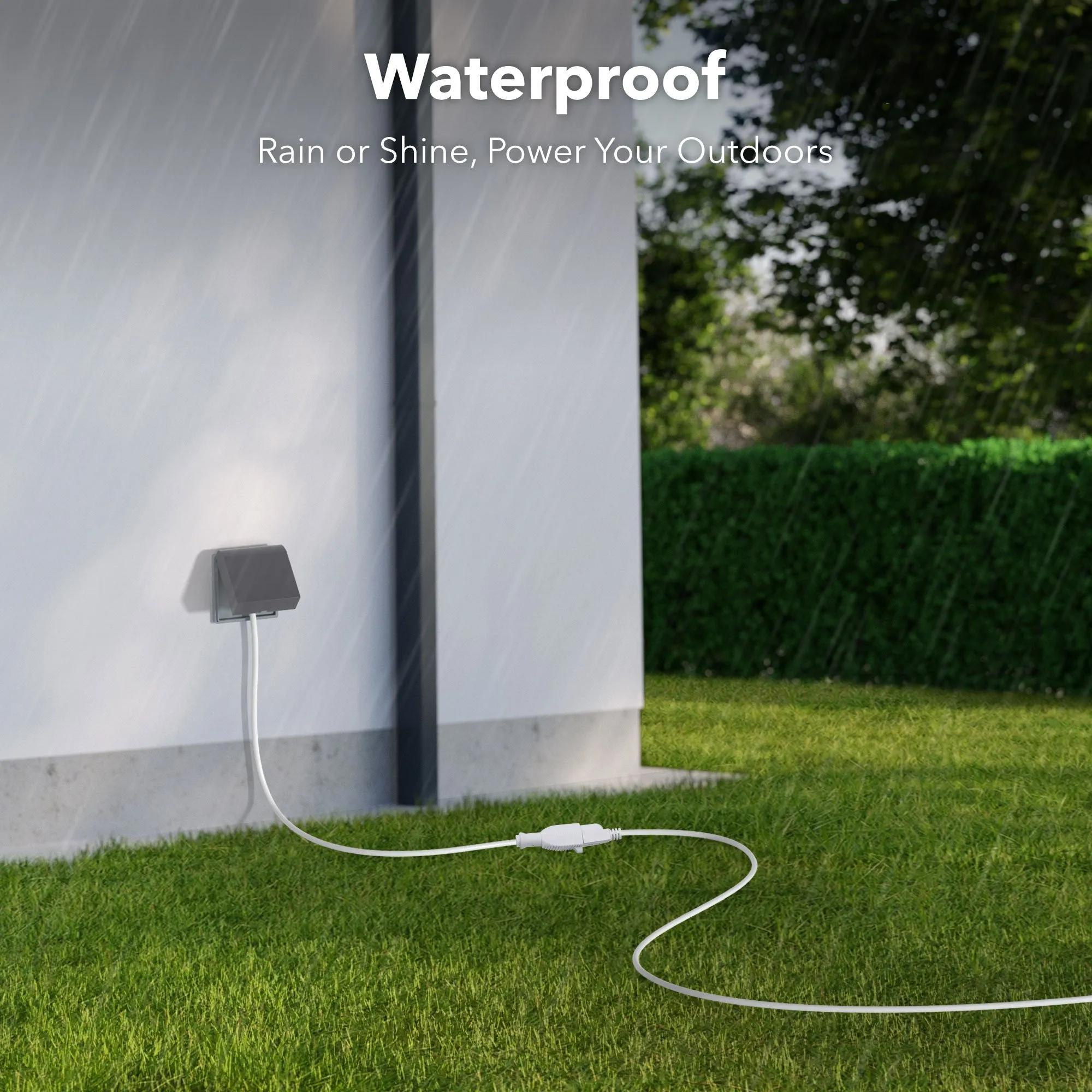 35 ft Waterproof Outdoor Extension Cord 16/3 SJTW Heavy Duty Power White Cord Bn-link