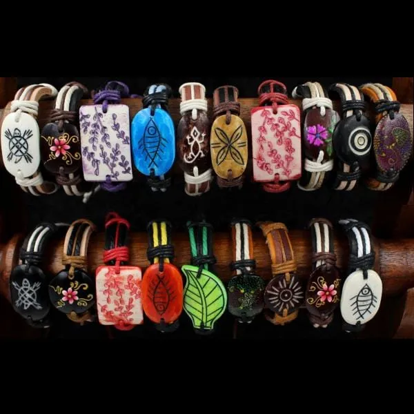 50 Strong Vegan Leather & Bead Bracelets ($0.90 each)