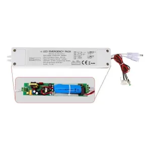 6W to 70W Plug and Play 5W Emergency Battery Kit for LED Panels 6W to 70W, 3 Hours of Emergency Lighting