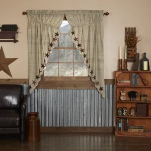 Abilene Star Scalloped Lined Prairie Curtains 63"