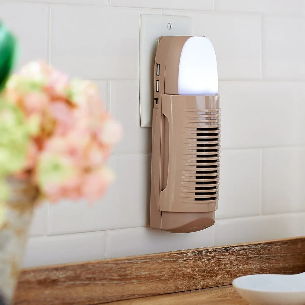 Air Innovations AI-210 Compact Air Purifier With 2 USB Ports & LED Light