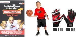 Basketball Training Kit - Perfect Form Shooting, Dribbling, Passing, Offensive Moves for K-6 Players | Hoop Harness Dribbling Aid | S.W.A.G. Adjustable Weighted Gloves for Men, Women & Kids