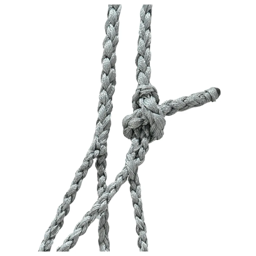 Classic Equine Braided Rope Halter with Lead- Grey