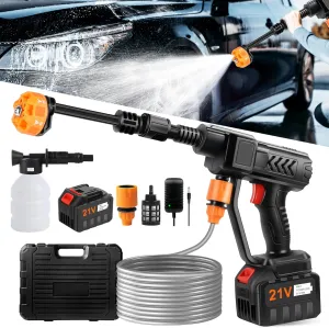 Cordless Pressure Washer Gun, 18000mAh Battery Power Washer, 500PSI High Pressure Cordless Power Washer, Portable Pressure Washer with 6-in-1 Nozzle, Handheld Power Washer for Car,Garden,Home