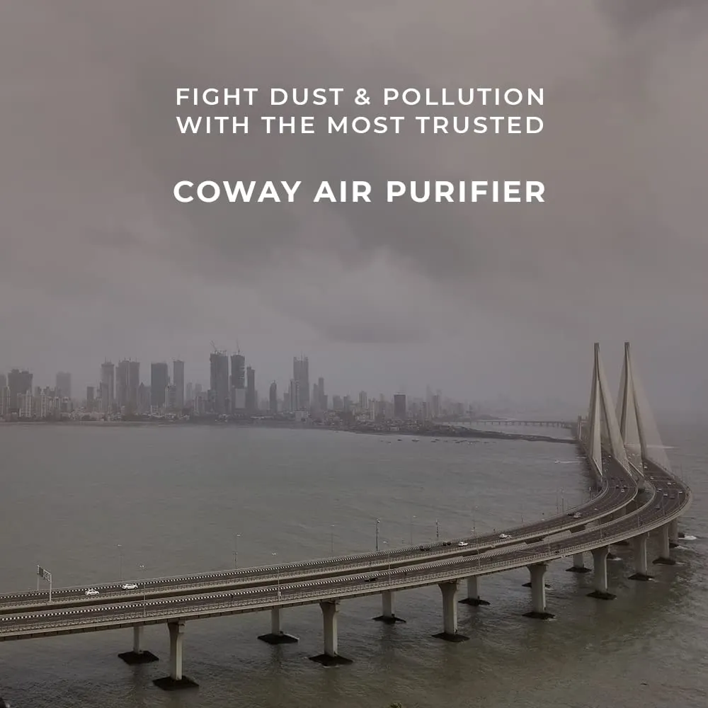 Coway Professional Air Purifier for Home, Longest Filter Life 8500 Hrs, Green True HEPA Filter, Traps 99.99% Virus & PM 0.1 Particles, Warranty 7 Years (AirMega 150 (AP-1019C))