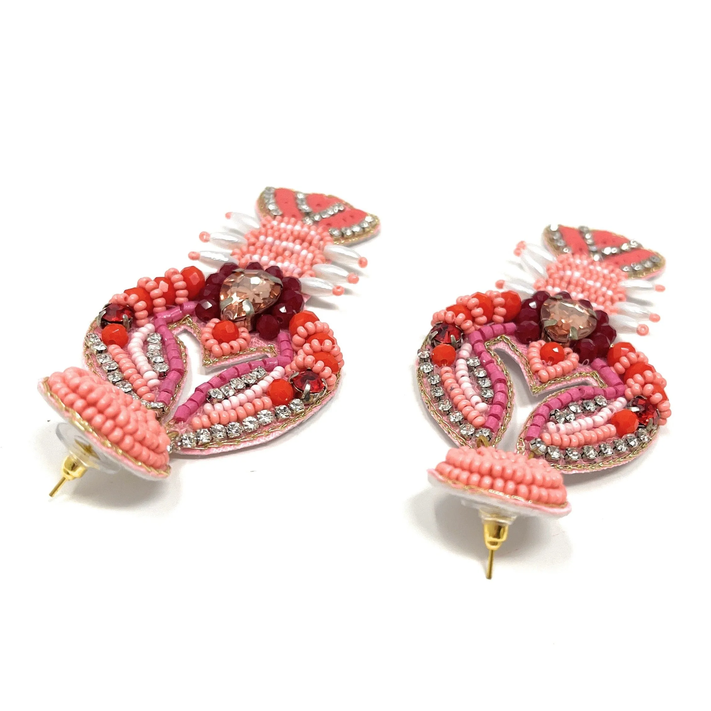 Crawfish Beaded Earrings