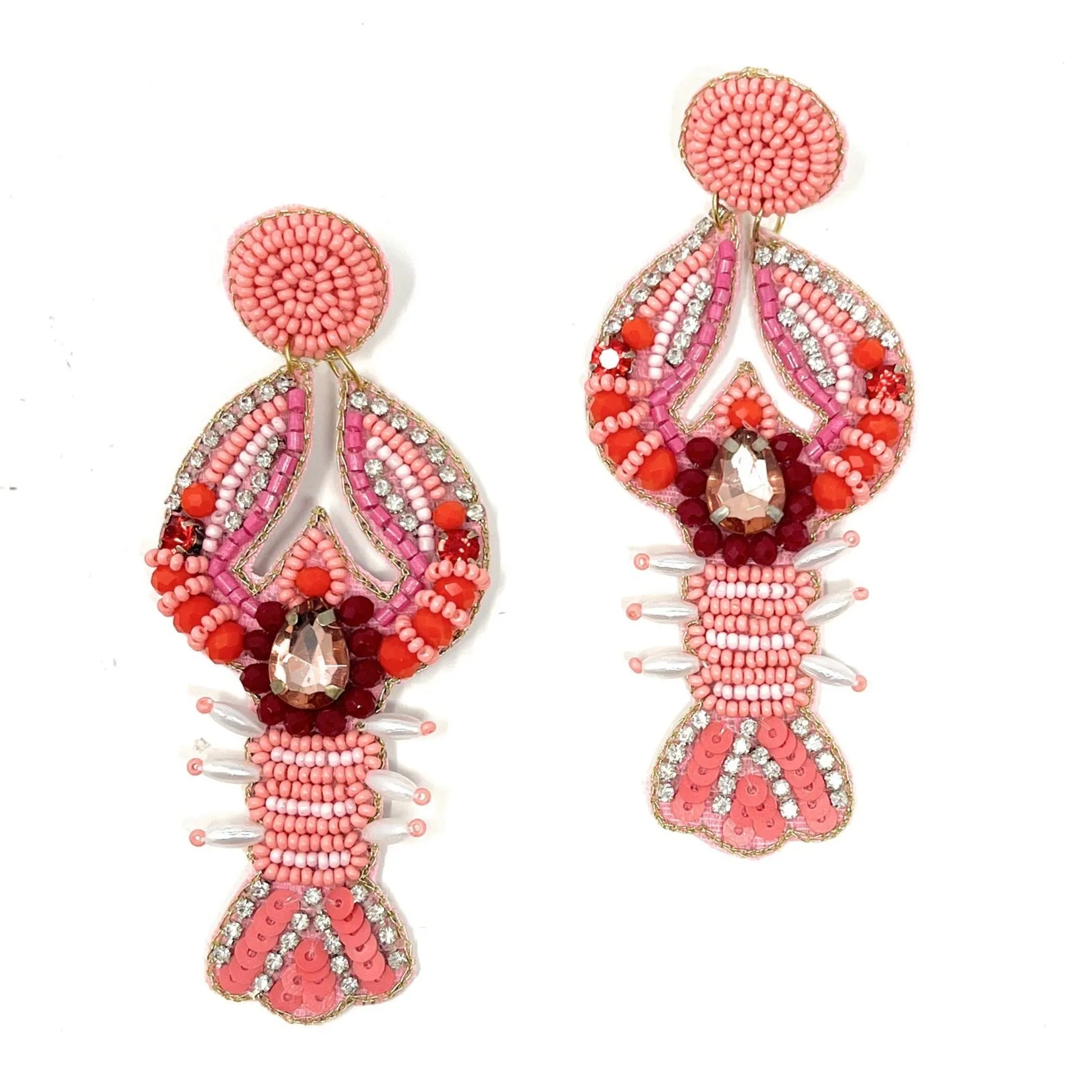 Crawfish Beaded Earrings