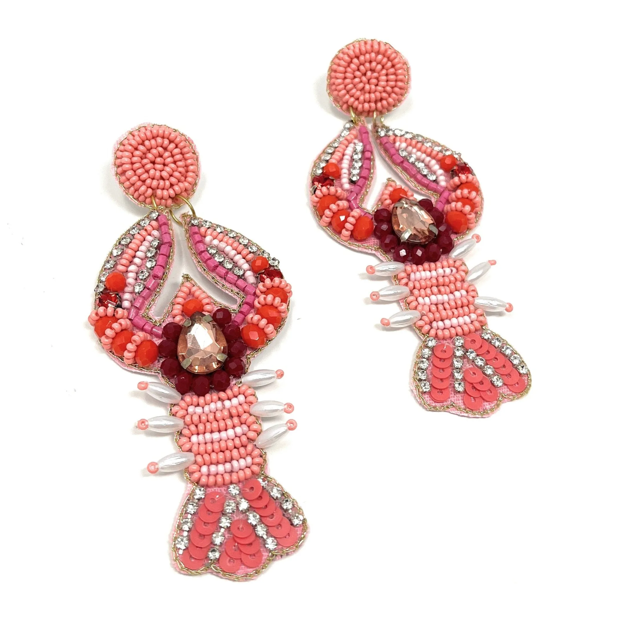 Crawfish Beaded Earrings