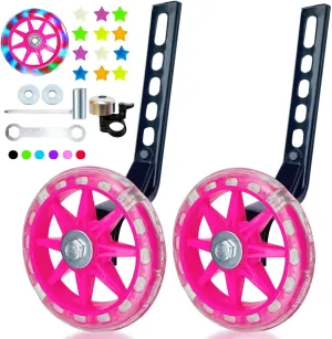 DDJKCZ Training Wheels for Kids Bicycle,Flash Mute Big Wheel Compatible for 12 14 16 18 20 inch Single Speed Bike