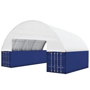 Double Truss Shipping Container Canopy Shelter 60'x40'x20'