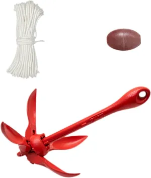 DYNWAVE Folding Grapnel Boat Anchor Kayak Anchor W/Rope Folding Anchor Kit for Kayaking Canoe Inflatable Fishing Boat Raft Dinghies