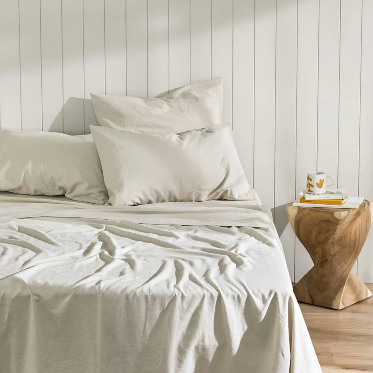 Ecology Dream Fitted Sheet - Stone