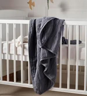 French Blue Little Finn 100% Cotton Quilted Throw