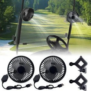 Golf Cart Fan  Portable USB-Powered Clip Fan | 3-Speed, 360 Adjustable, Low Noise, Long-Lasting  Golf Cart Accessories for EZGO, Club Car, Yamaha  Secure Mount, Portable Clip Design