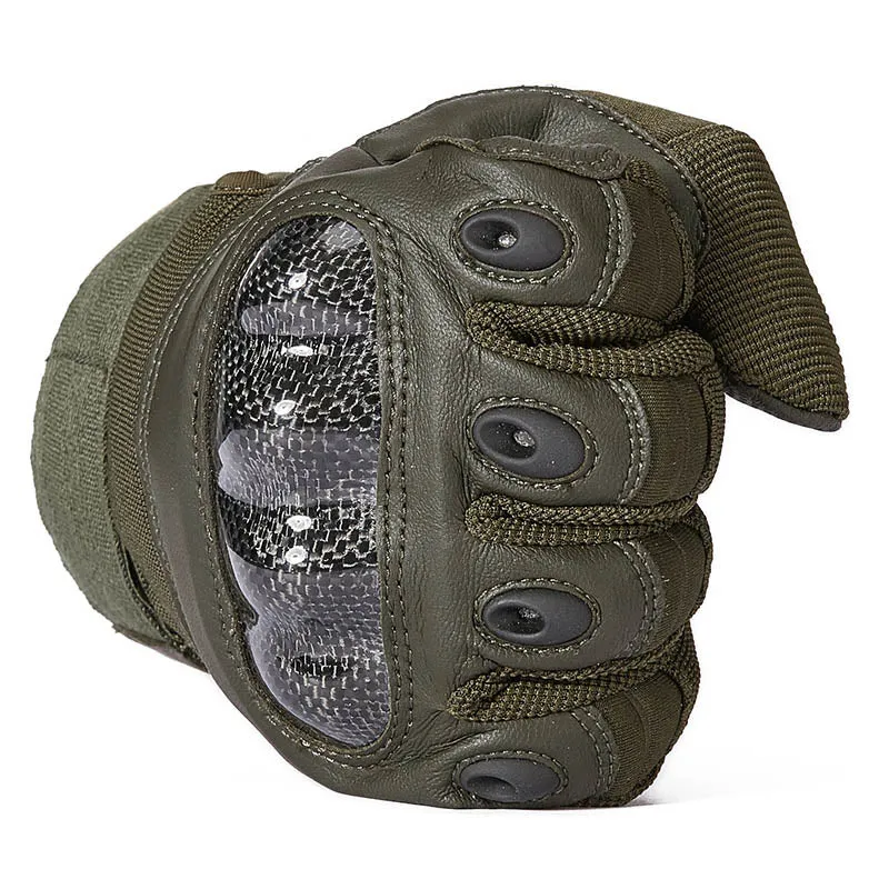 Hard Knuckle PU Leather Outdoor Airsoft Tactical Gloves
