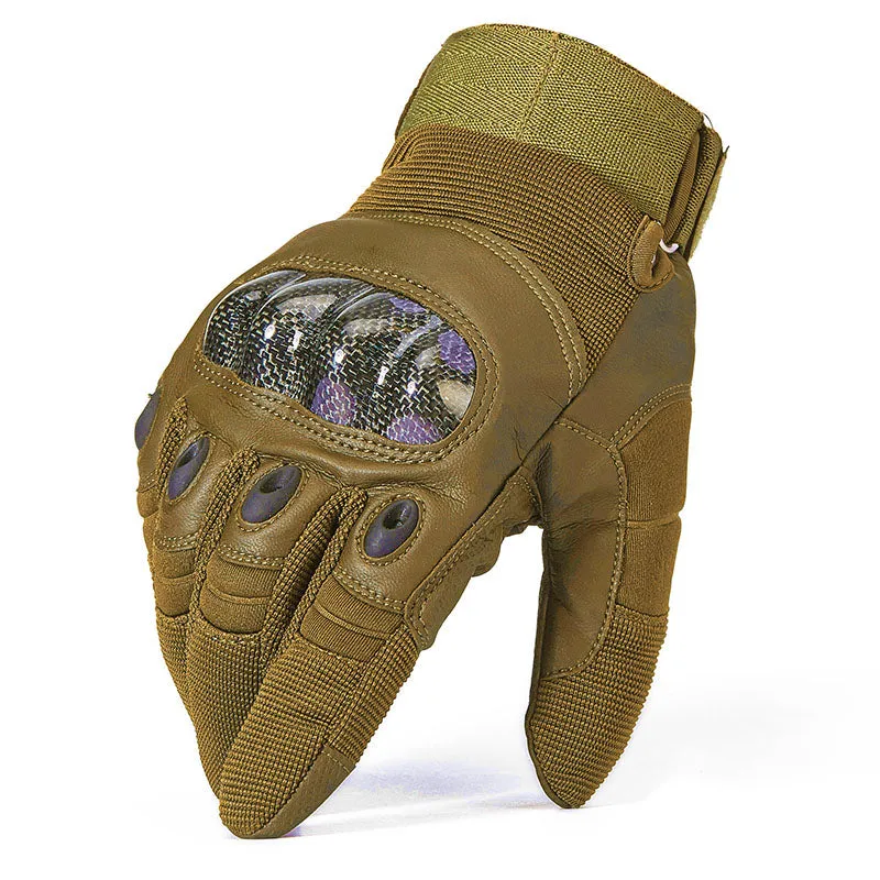 Hard Knuckle PU Leather Outdoor Airsoft Tactical Gloves