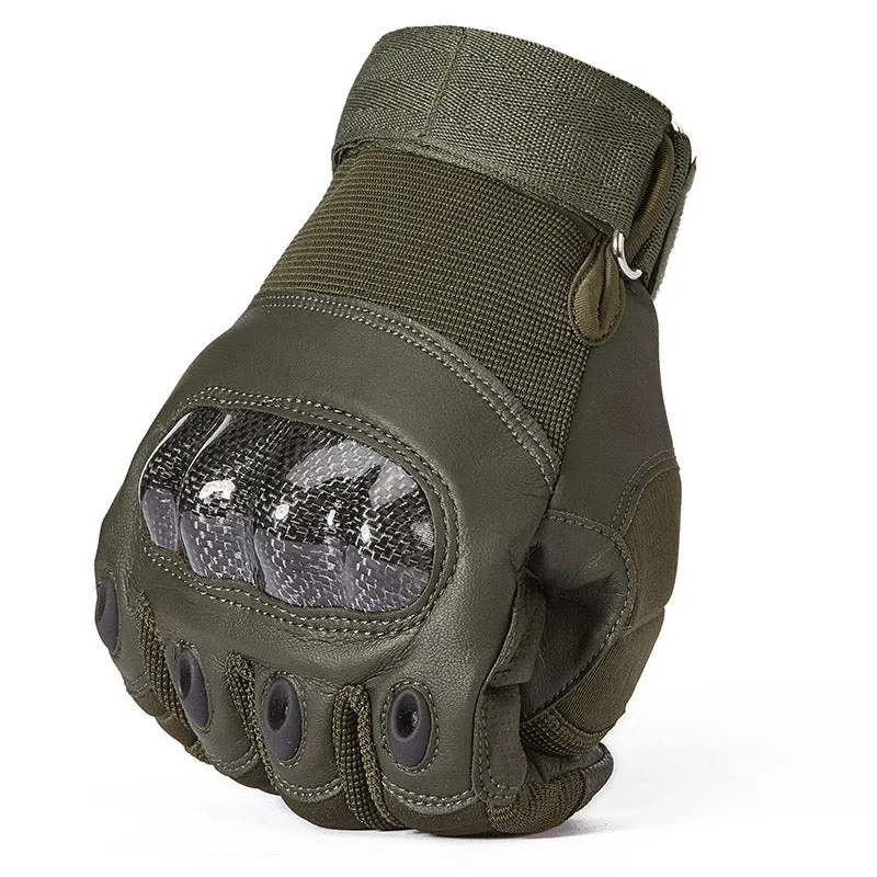Hard Knuckle PU Leather Outdoor Airsoft Tactical Gloves