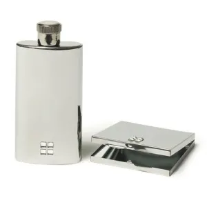 Hip Flask And Compact Mirror Gift Set