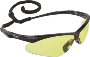 Jackson Safety V30 Nemesis Safety Glasses Black Frame Amber Lens