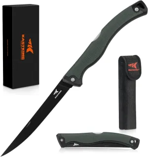 KastKing Folding Fillet/Fishing/Camping/Hunting Knife, Razor Sharp G4116 German Stainless-Steel Blade, Non-Slip Handles, 13  inch overall Length, only 7  inch folded, Includes Sheath