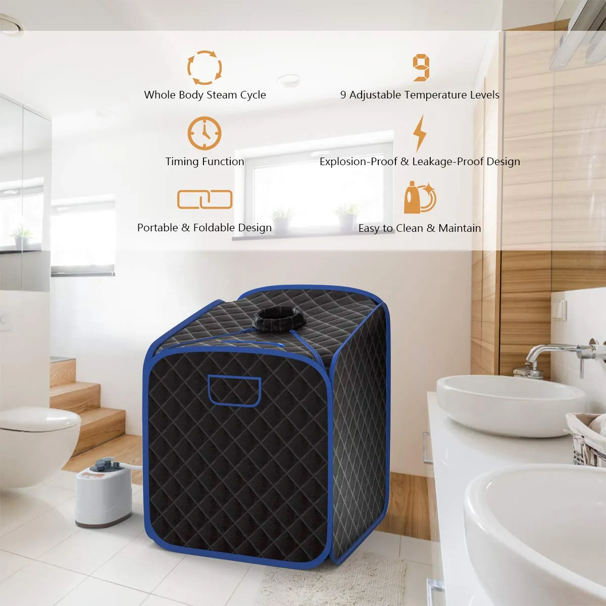 KOMFOTT 2L Portable Steam Sauna Tent, 9 Adjustable Temperature Levels