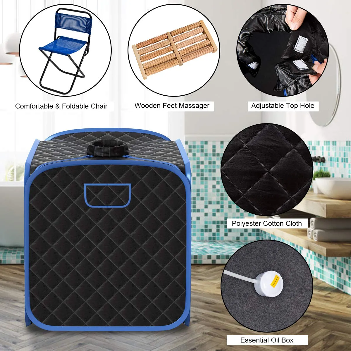 KOMFOTT 2L Portable Steam Sauna Tent, 9 Adjustable Temperature Levels