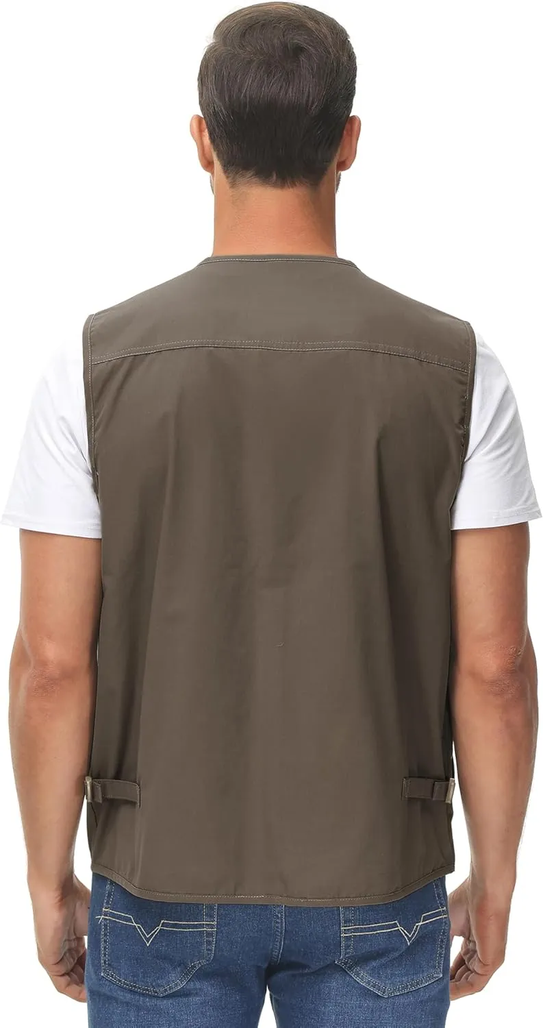 Lentta Men's Fishing Vest Summer Outdoor Lightweight Work Photo Vest 16 Pockets