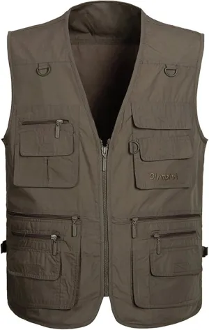 Lentta Men's Fishing Vest Summer Outdoor Lightweight Work Photo Vest 16 Pockets