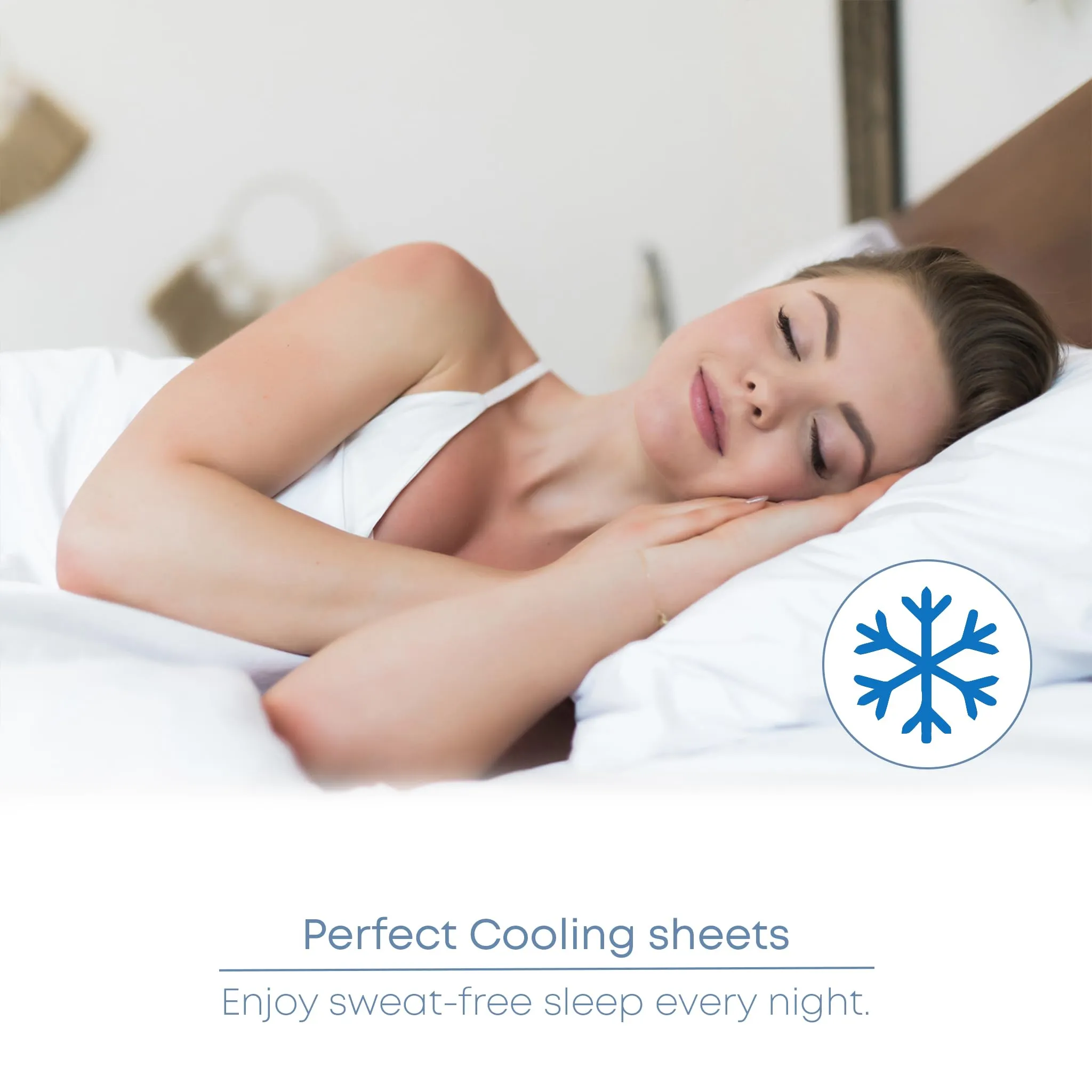LINENWALAS 100% Vegan Bamboo Silk Bedsheet Set, Natural Soft and Light-Weight, Best for Hair and Delicate Skin with Pillow Cover, Breathable, (Single, Blue)