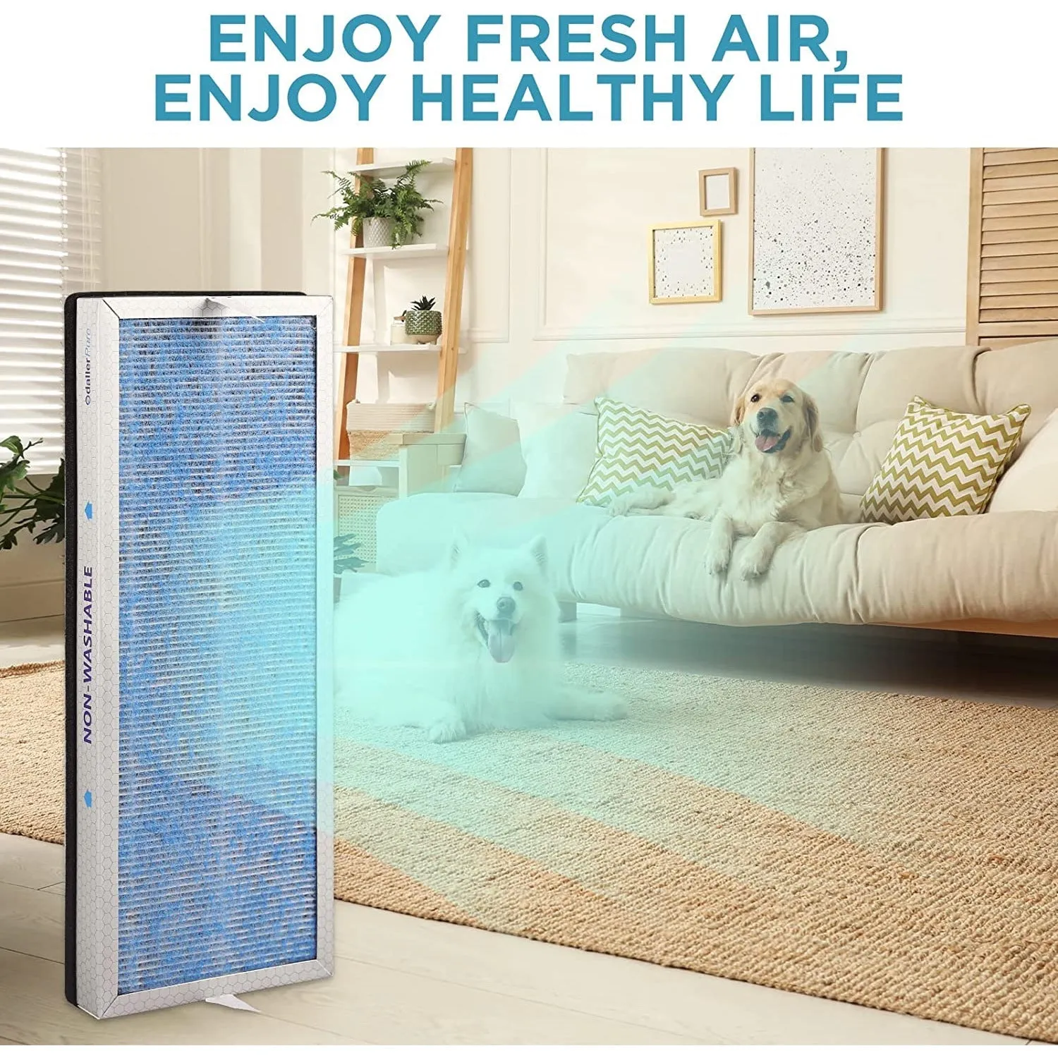 Membrane Solutions MS18 Original Air Purifier Filter Replacement - Upgraded 4-in-1 True HEPA Filter with OdallerPure Technology (1 Pack)
