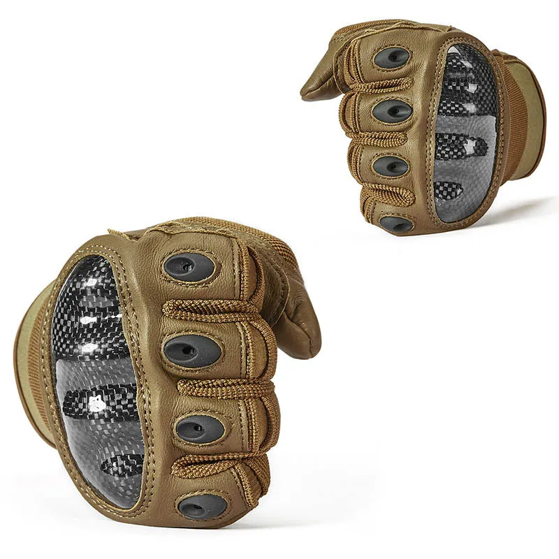 Military Paintball Leather Motorcycle Tactical Gloves
