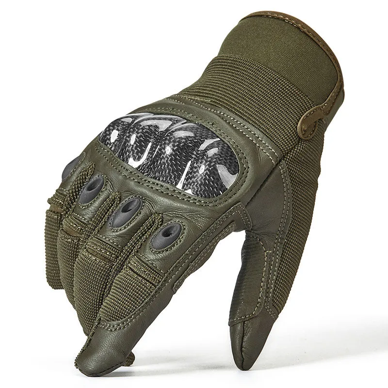 Military Paintball Leather Motorcycle Tactical Gloves