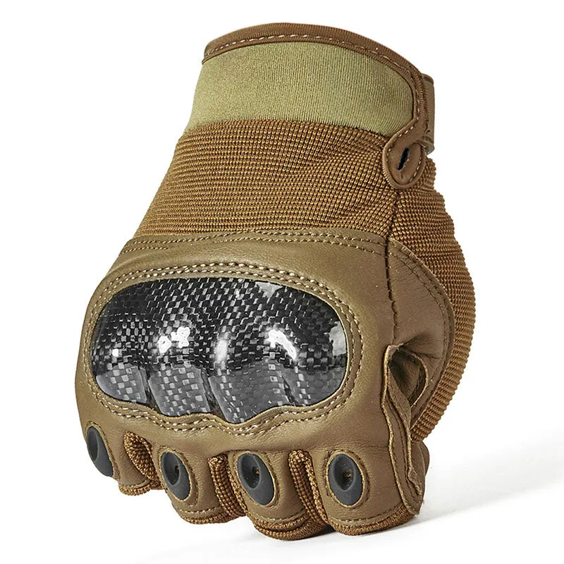 Military Paintball Leather Motorcycle Tactical Gloves