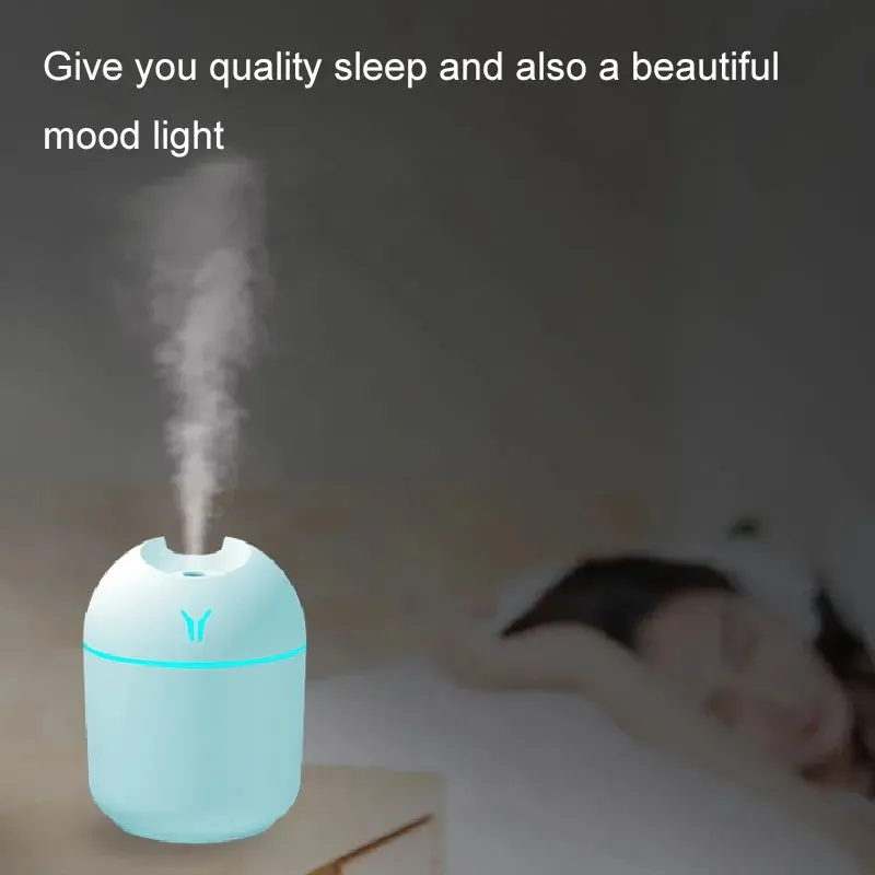 Mini Air Humidifier Essential Oil Diffuser Portable with LED Night Lamp 250ML