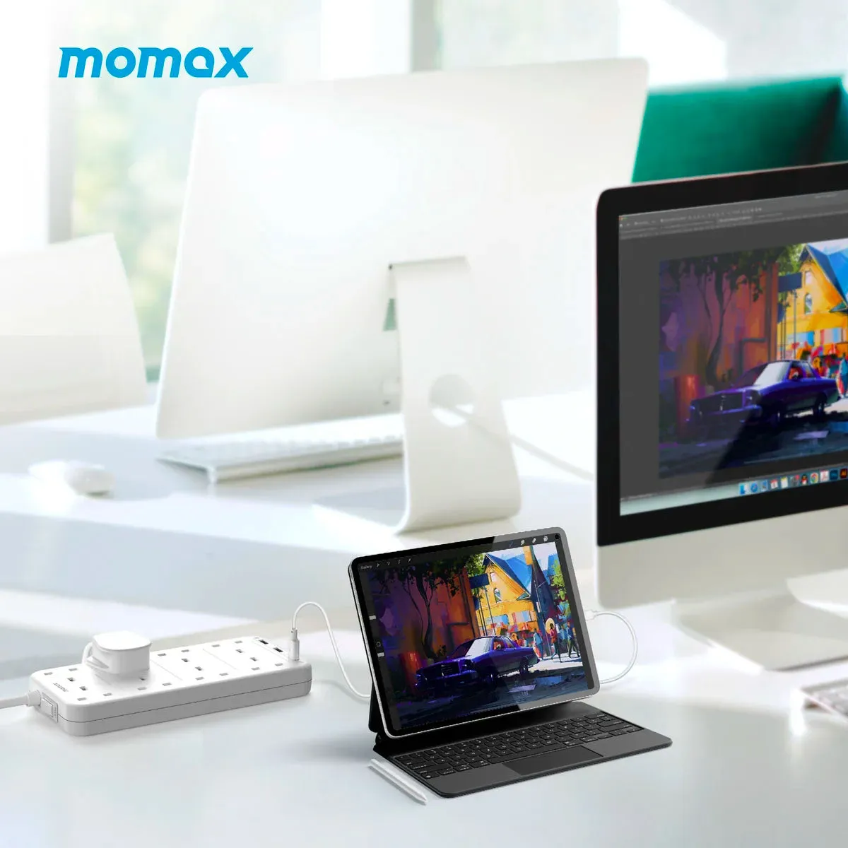 Momax ONEPLUG 8-Outlet Power Strip with USB (US5UK)