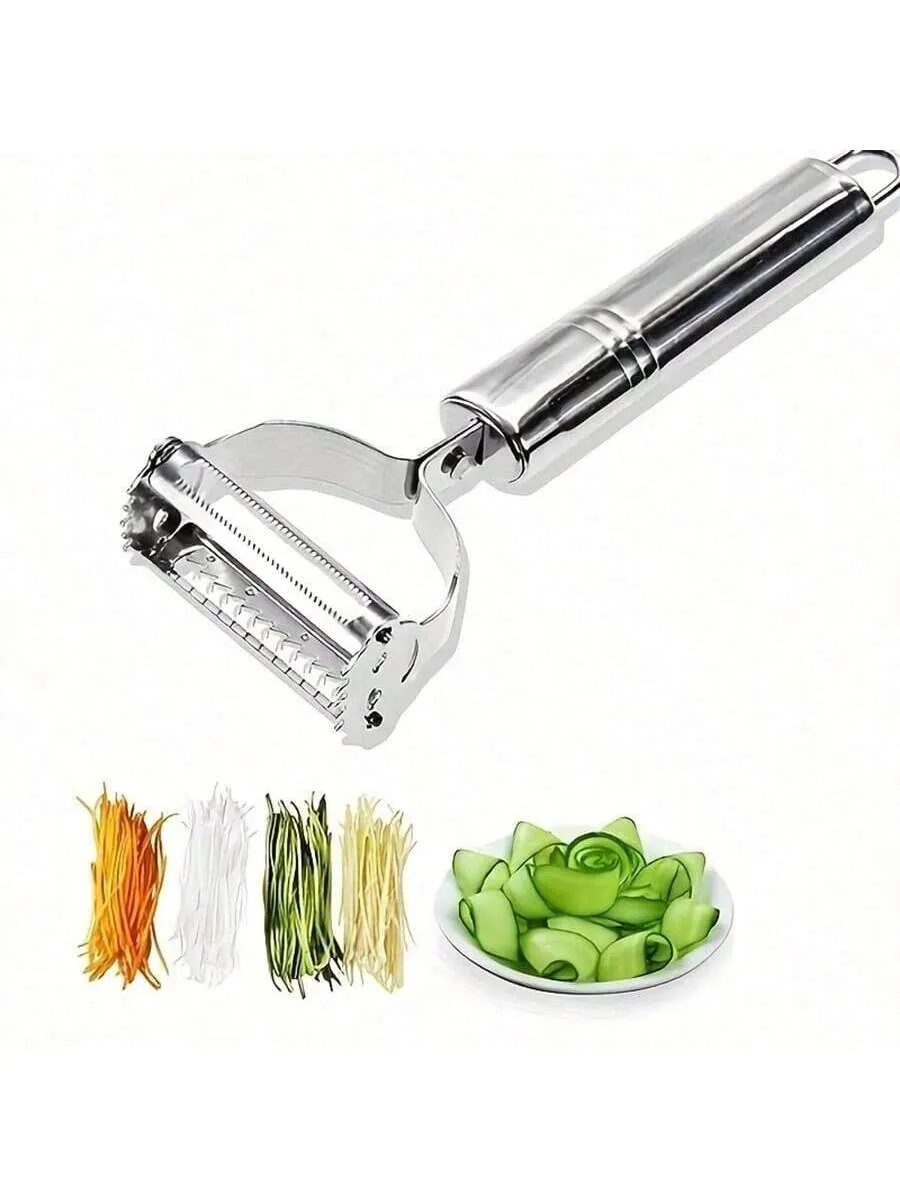 Multi-Functional Stainless Steel Peeler & Fruit Slicer - Essential Kitchen Tool for Effortless Cooking