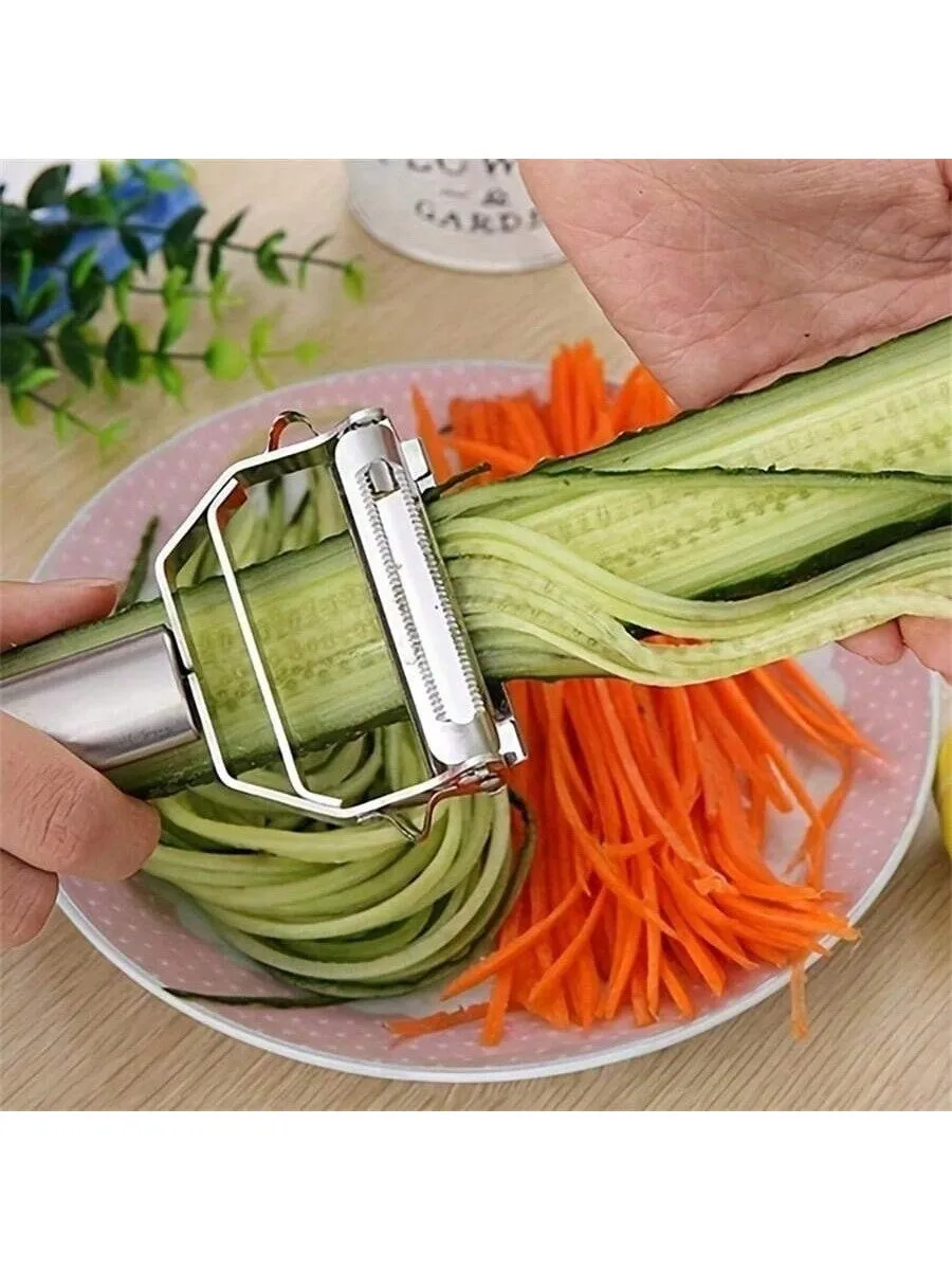 Multi-Functional Stainless Steel Peeler & Fruit Slicer - Essential Kitchen Tool for Effortless Cooking