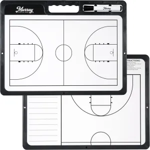 Murray Sporting Goods Whiteboard Premium Basketball Coaches Clipboard | Double-Sided Basketball Whiteboard with Marker