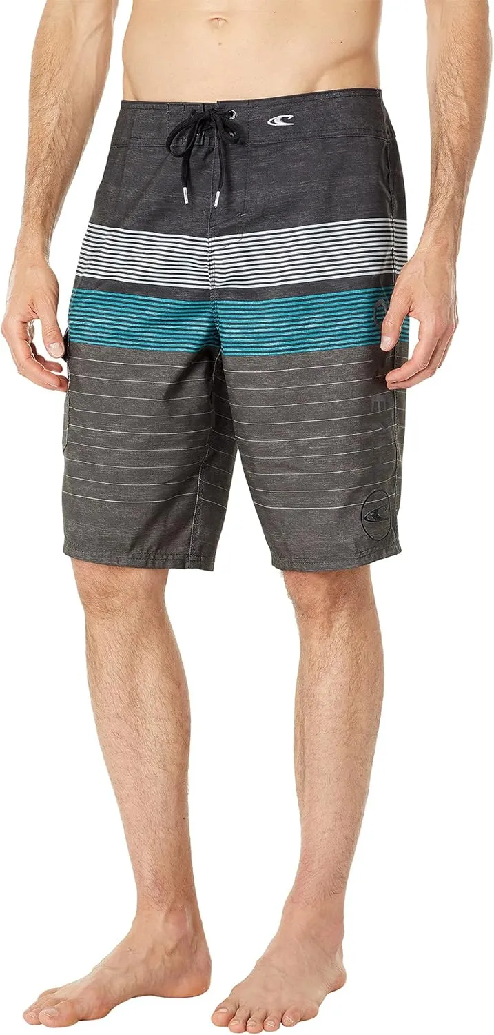 O'NEILL Men's 21 Inch Geo Print Boardshorts - Water Resistant Swim Trunks for Men with Quick Dry Stretch Fabric and Pockets