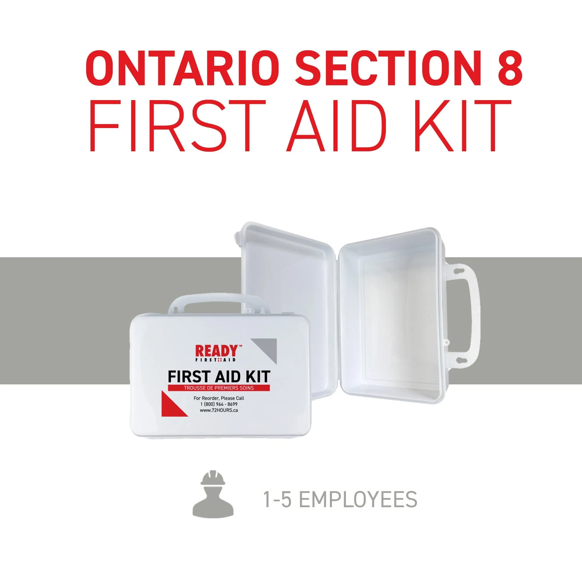 Ontario Section 8 First Aid Kit (1-5 Employees) with Plastic Box