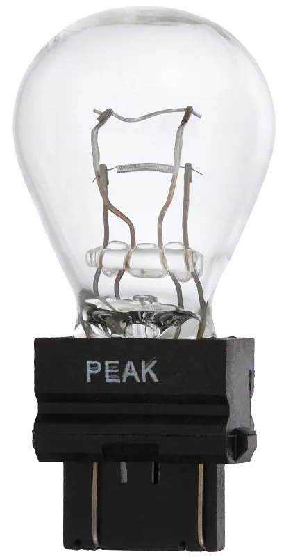 Peak 3157LL-BPP Miniature Automotive Bulb, 12.8 V, 27 W, Incandescent Lamp, Wedge, Clear :CD 2: QUANTITY: 1