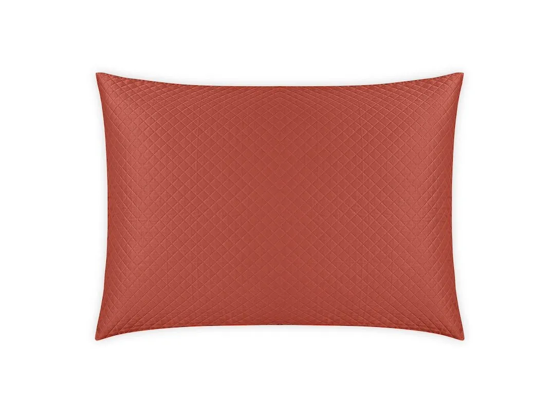 Petra Deep Coral Matelasse Coverlets by Matouk