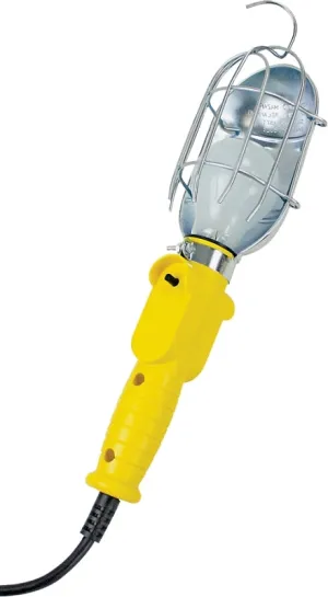 PowerZone ORTL010606 Work Light with Metal Guard and Single Outlet, 12 A, Incandescent Lamp, 6 ft L Cord, Yellow :EA: QUANTITY: 4