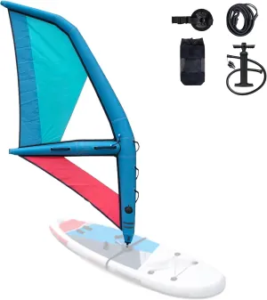Professional Inflatable Paddle Board Sail, Inflatable Stand Up Paddleboard Sail with 360 Rotatable Base and Visualization Window, Portable Water Inflatable Sail for Windsurfing