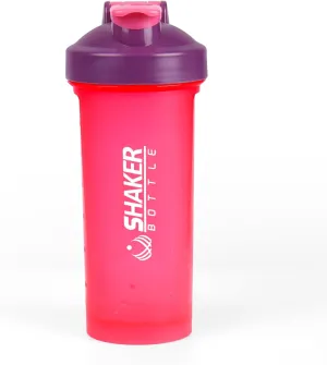 Protein Shaker Bottle 24oz- Leak- Proof GYM Shaker Cup with Handle and Mixing Ball Effortlessly Blend Drinks, Stay Hydrated During Workouts - BPA Free (PINK)